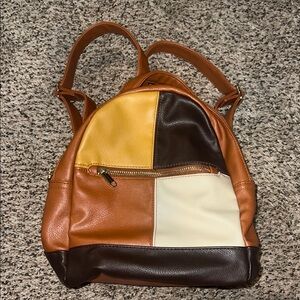 Wild Fable Brown and Yellow Patchwork Backpack